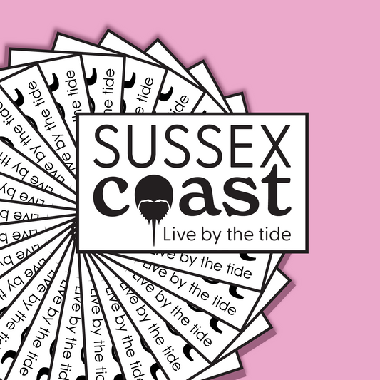 Sussex Coast - Live by the Tide Logo Sticker (set of 2 stickers)